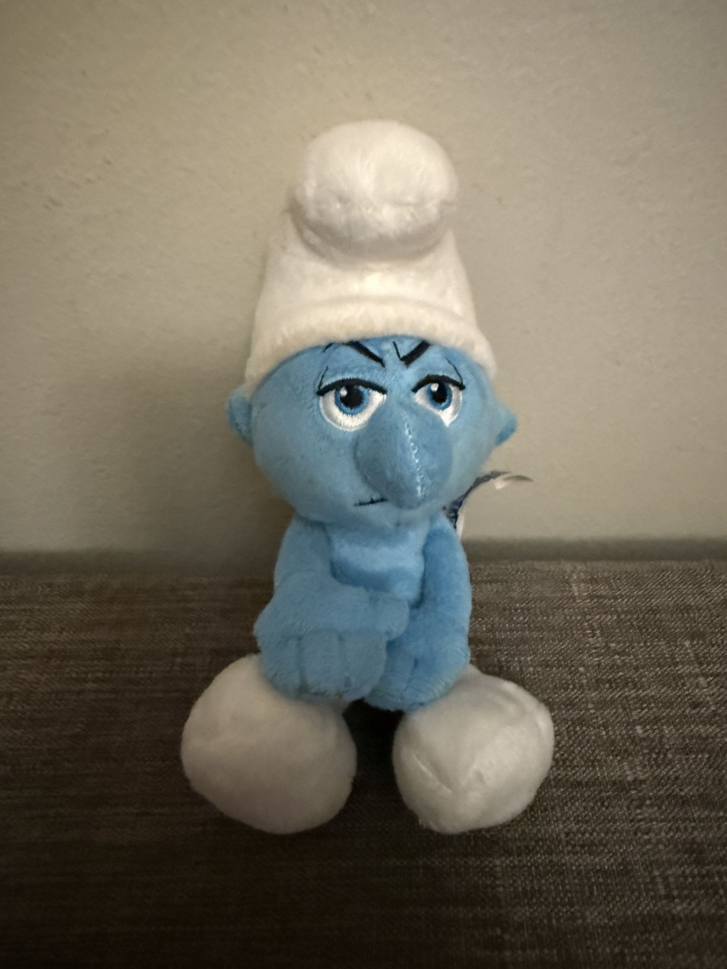 The Smurfs Grouchy Smurf Plush 2013 Stuffed Toy 8”