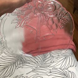 Holiday Glass Platter 