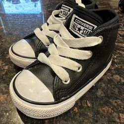 Toddler Infant Converse Sneakers Mid Top All Stars Black Size 6 GREAT SHAPE 