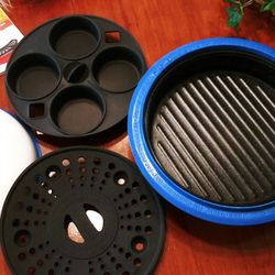 Range Mate nonstick microwave multicooker with grill, steam plate and muffin pan