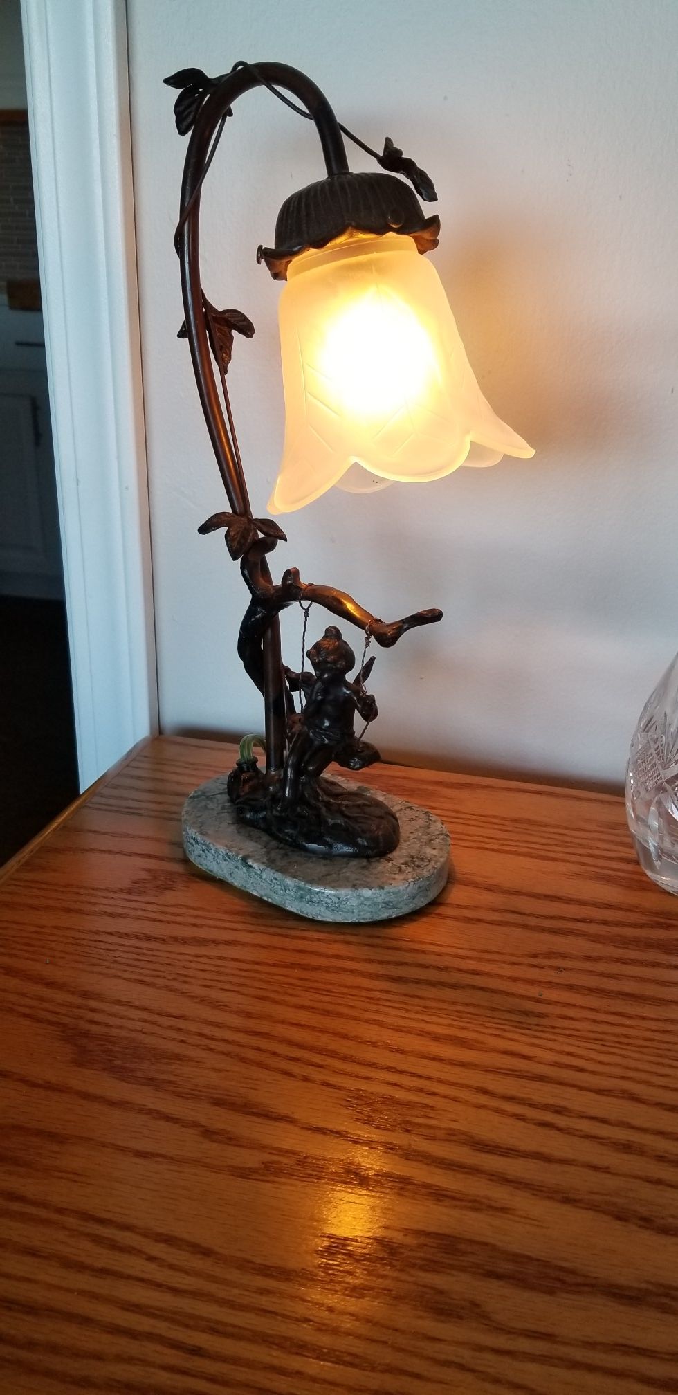 Vintage Art Deco bronze faerie ( fairy) lamp