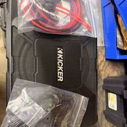 Kicker 51HS8 Hideaway™ compact powered subwoofer with 8" sub and 150-watt amp