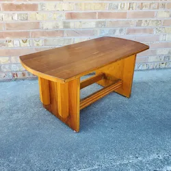 Mid Century Art Deco Walnut Coffee Table Vintage