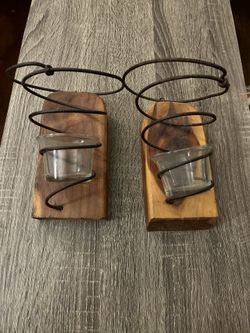 Pair Of Bedspring Tea Candle Wall Sconces