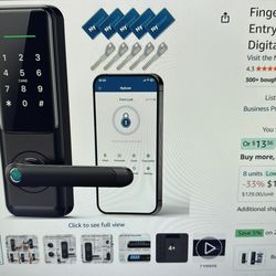 Fingerprint Smart Door Lock with Handle: Keyless Entry Keypad Lock for Front Door, Nyboer Electronic Digital Lock, Lockset Replacement for Exterior Do