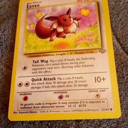 Pokemon 1999 Jungle 1st Edition EEVEE Card