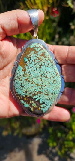 Russell Sam Number 8 Turquoise Pendant