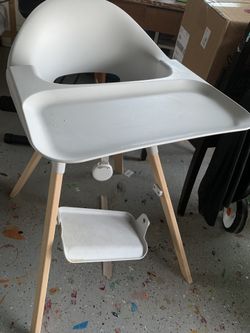 Baby Wood Modern Chair And Chair Booster