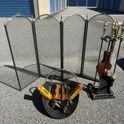 Beautiful Fireplace Set With Accessories