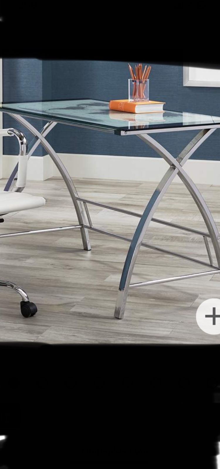 Chrome Frame W/ Tempered Glass Top Desk