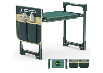MoKo Garden Kneeler, 350 lb Foldable Garden Kneeler and Seat Tool Bag,Green 2-in-1 Heavy Duty Gardening Stool,10.2in widened seat cushion and 2 Oxford