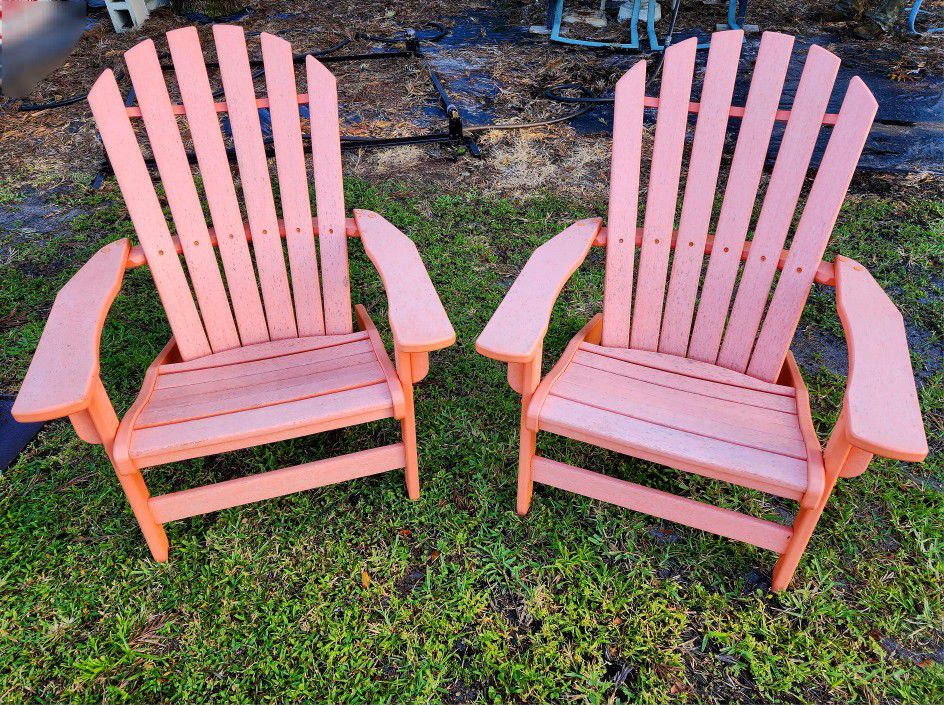 ADIRONDACK CHAIRS - SET of 2 BREEZESTA Coastal Outdoor Furniture Seating Pool Patio Yard Chairs