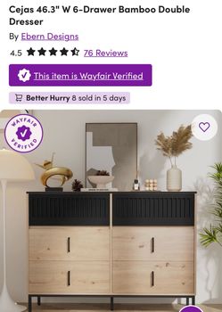 6-Drawer Bamboo Dresser