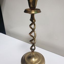9 5/8" Brass Twist Candle Holder India 