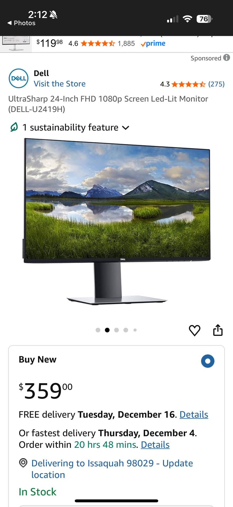 New Dell UltraSharp 24 Monitor