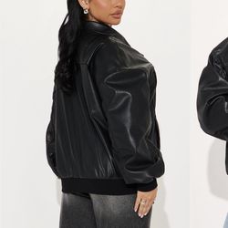 Fashion nova oversized leather jacket