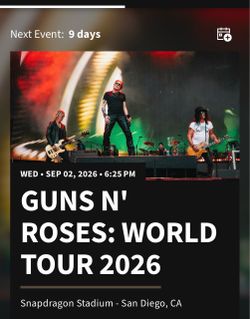 3 Guns N’ Roses Tix -with the Black Crowes!