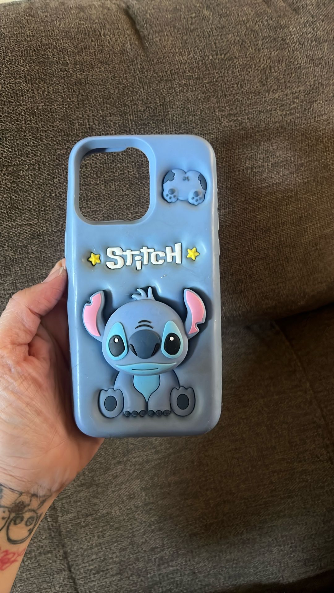 Stitch Blue Silicone iPhone 13 Pro Max Phone Case