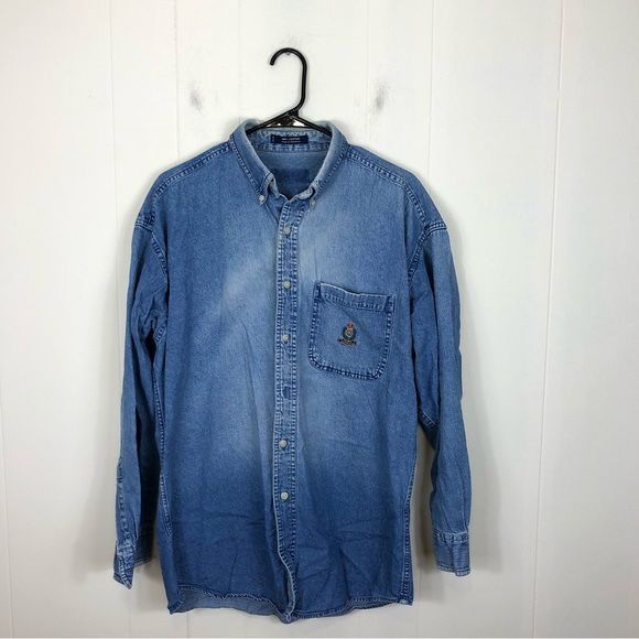 Vintage Chaps Ralph Lauren Denim Button Down Sz L