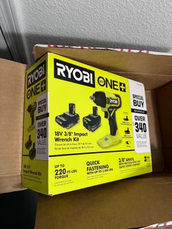 ONE+ 18V Cordless 3/8 in. Impact Wrench Kit with (1) 4Ah Battery, (1) 2Ah Battery, and Charger