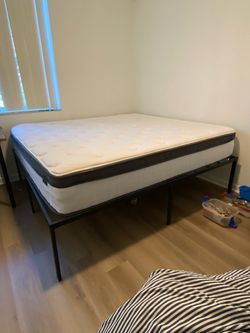 Selling almost new mattress and frame bought in July