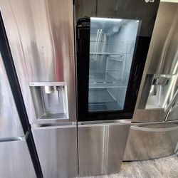 Lg Side By Side Refrigerator With Glass Door 