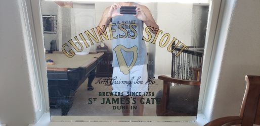 Antique Mirror sign for Guiness Vintage Large