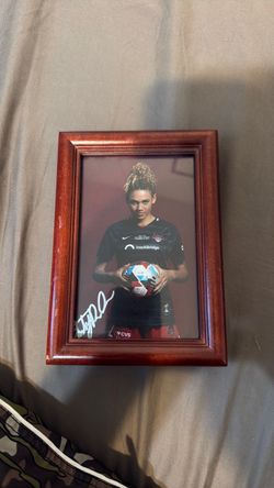 Signed Photo of Trinity Rodman in Wood Frame