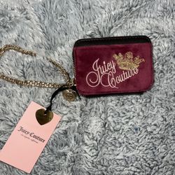 Juicy Couture Exclusive The Key to Juicy Zip card case Velour Plum Berry