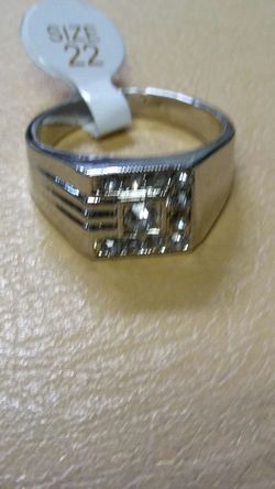 Stainless steel size 9.5 ring.