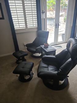 Two recliner with heat,vibration and ottoman