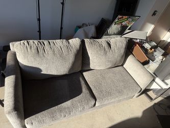 Gray Fabric Two-Cushion Sofa