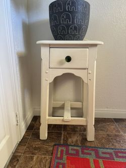 Small White Side Table / Nightstand with Drawer