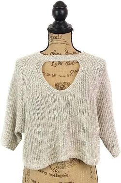 Silence + Noise crop sweater with cut out