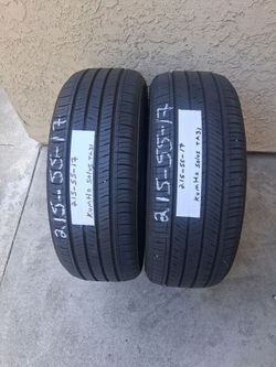 (2) 215/55/17 KUMHO SOLUS TA31  LIFE: 80%