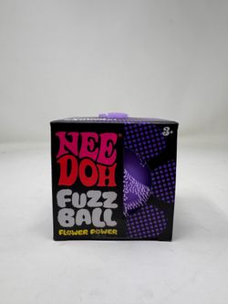 Needoh FUZZ BALL Flower Power Velvet Squeeze Squish 2.5” Ball PURPLE