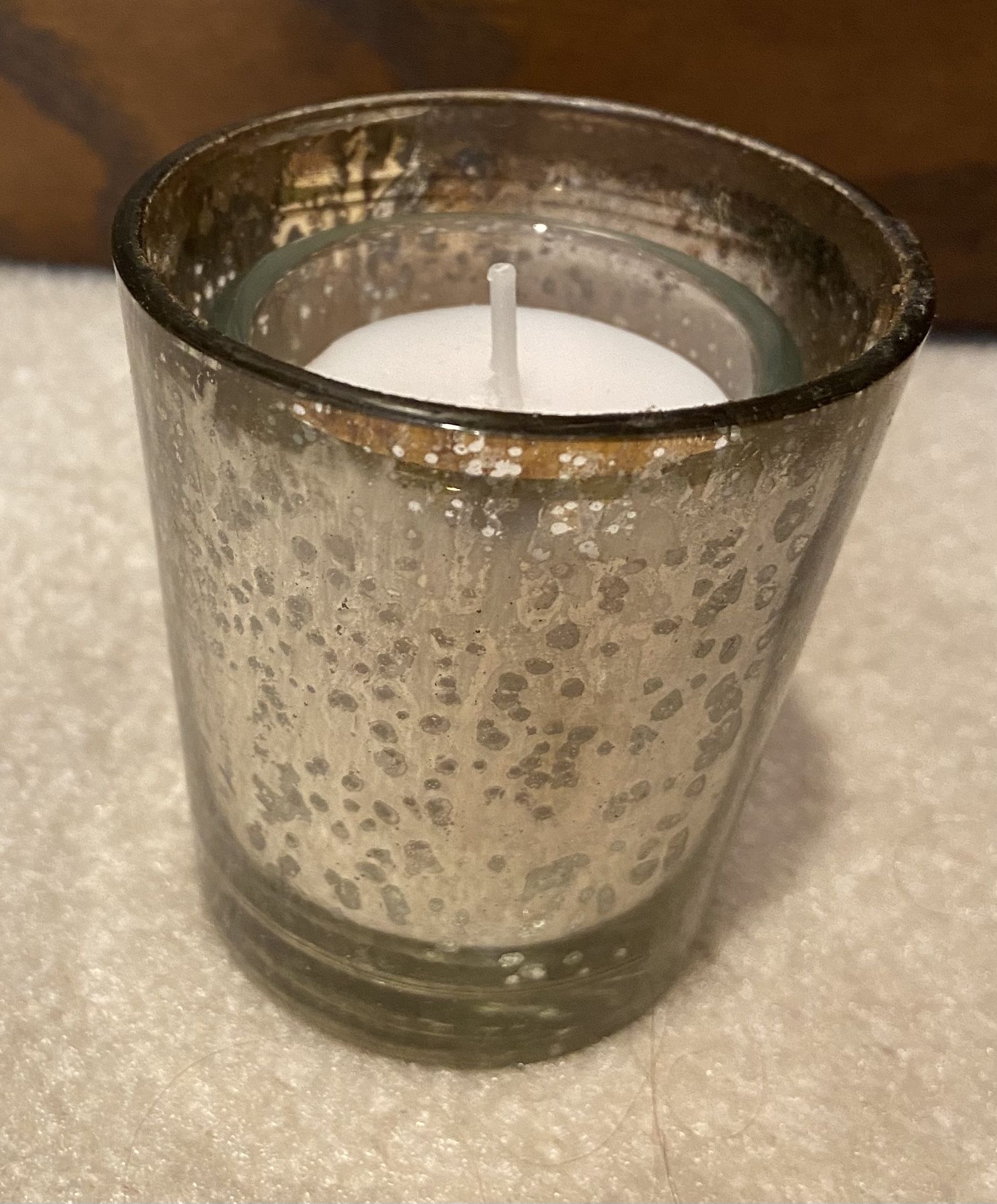 Silver Mercury Glass Votive