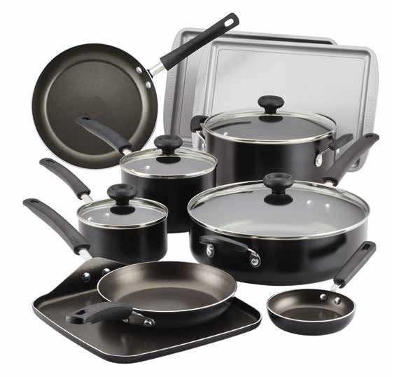 Farberware 20 Piece Easy Clean Aluminum Nonstick Cookware Pots and Pans Set,  Black for Sale in Ridgefield, NJ - OfferUp
