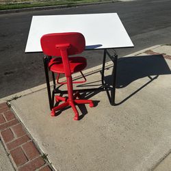DRAFTING COMPUTER DESK WITH CHAIR