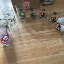 Awesome Vintage Glassware Mobil Gas NFL Bundle