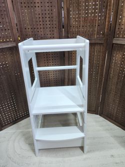 Standing Tower for Toddlers, Toddler Stool for Kitchen Counter Kids Kitchen Step Stool with Safety Rail Toddler Standing Tower with Adjustable