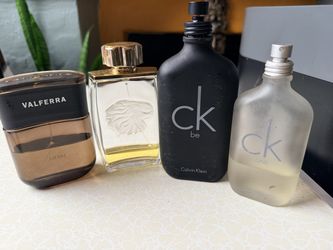 Men’s Cologne Lot Lalique Pour Homme CK One CK Be Valferra Partial Bottles