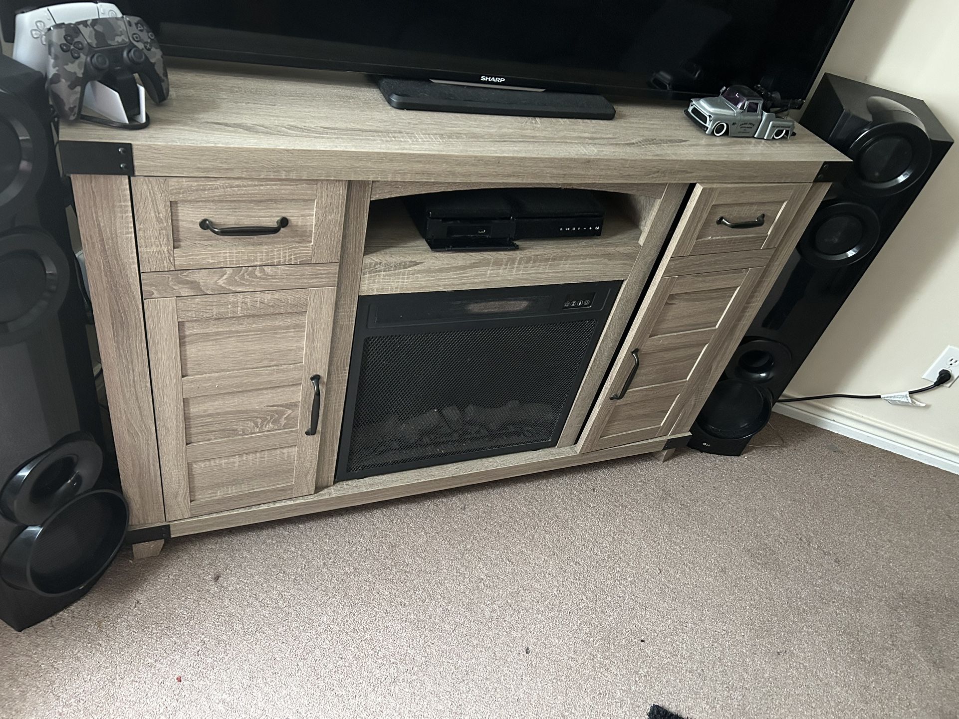 Wood electric fireplace