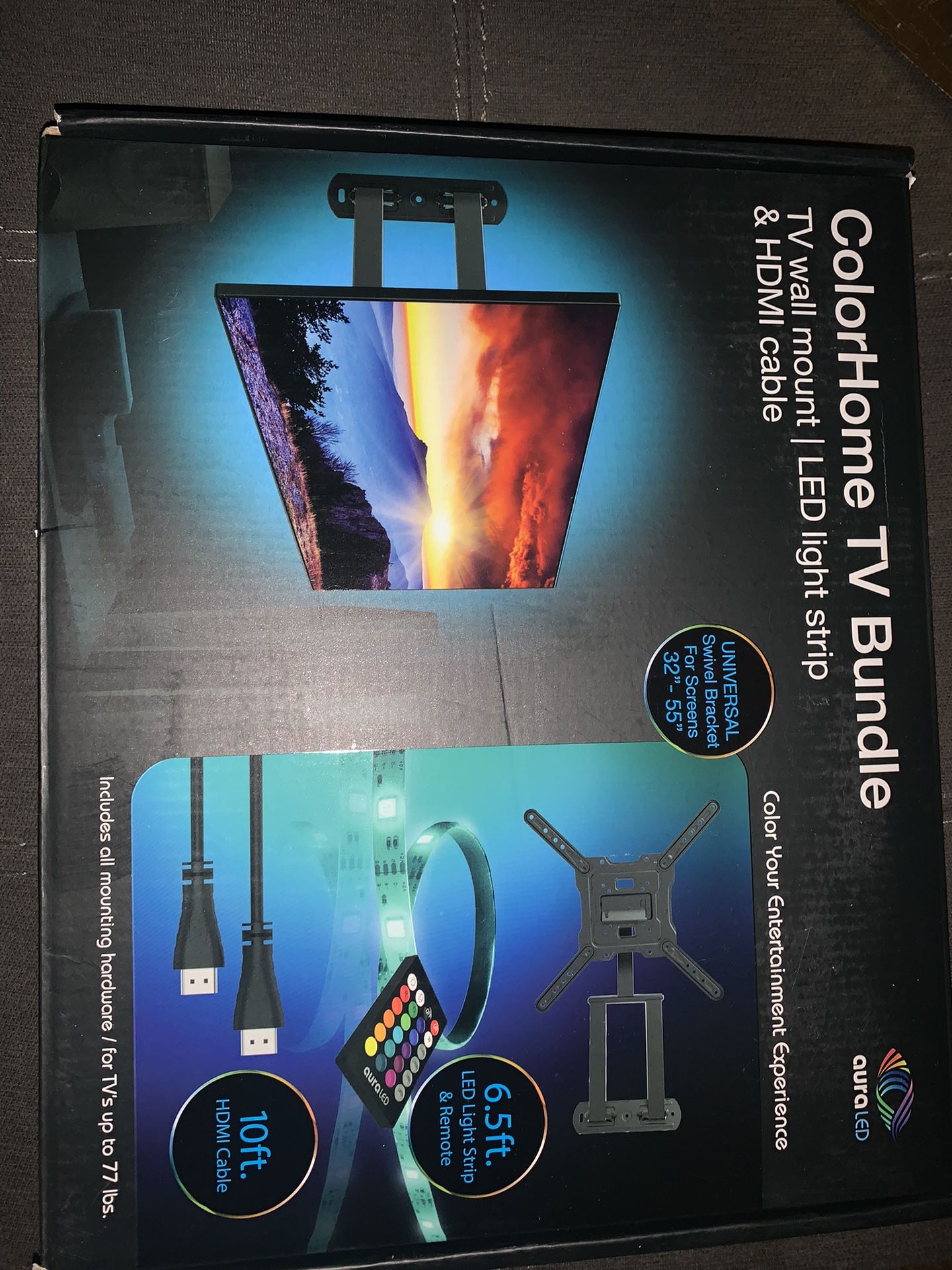 TV WALL MOUNT WITH LED LIGHT