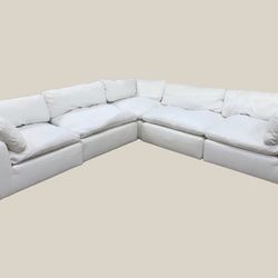 City Furniture Grant White Fabric 5-piece Modular Sectional