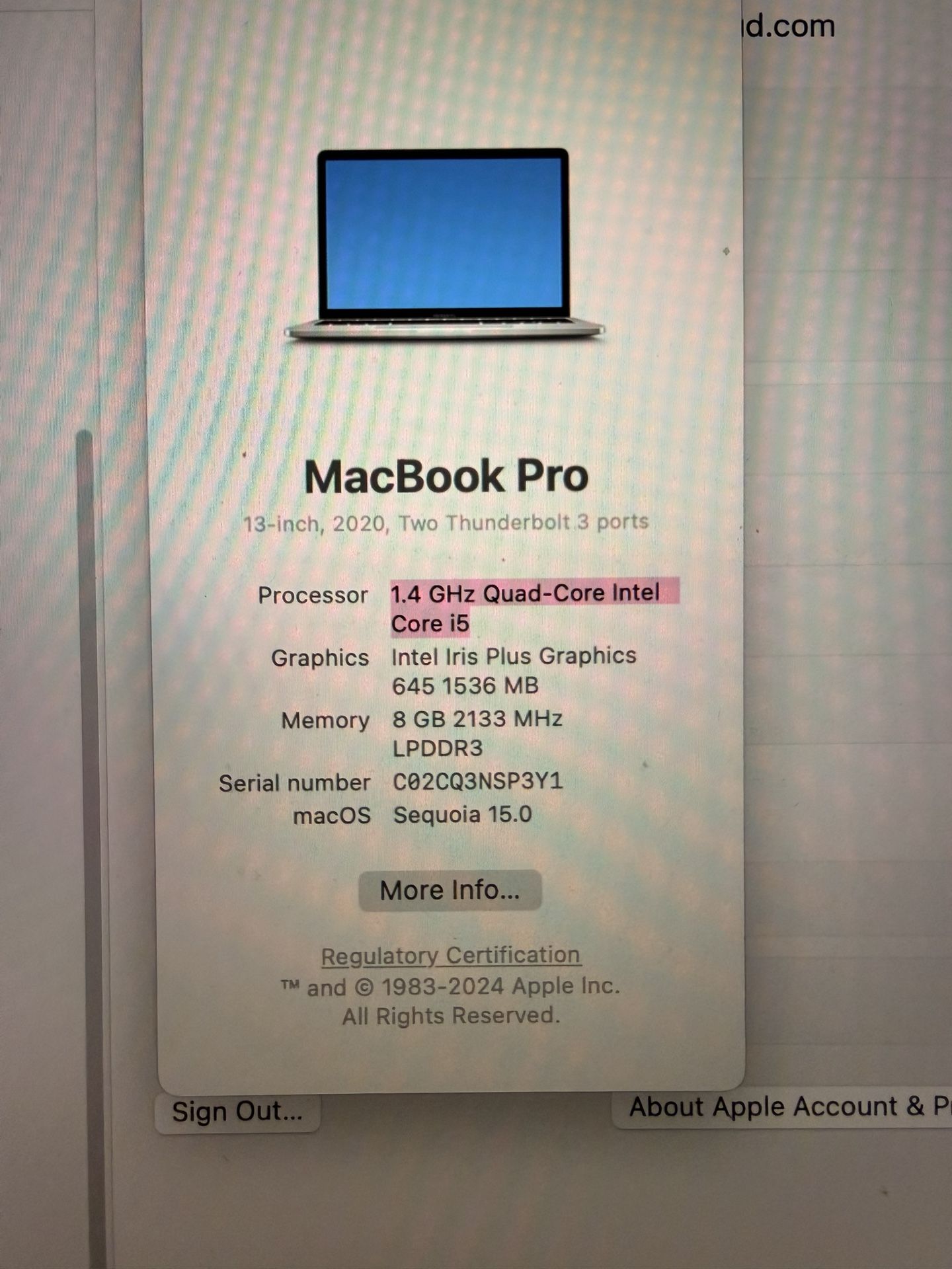 Macbook Pro 2020 