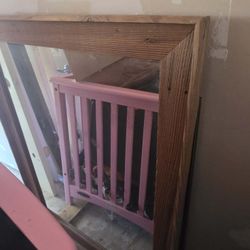 Large Wooden Mirror 