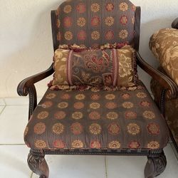 Sofa Set, Two End Table And Pedestals 