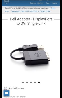 Dell Adapter - DisplayPort to DVI