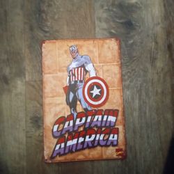 Vintage Captain America Aluminum Sign